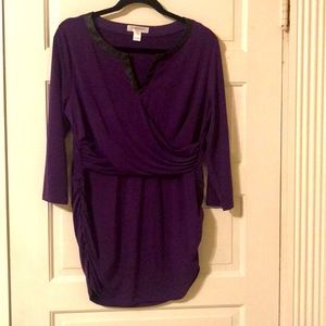 Motherhood Maternity Faux Leather Trim Top